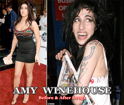 I never knew that Amy Winehouse looked like that before getting all drugged 